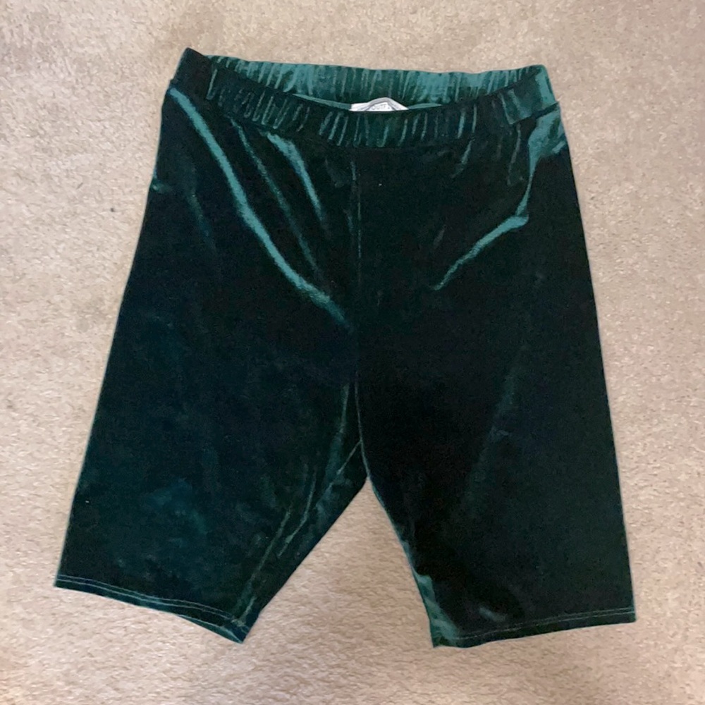 Velvet green shorts. Urban outfitter